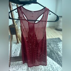 ALO Yoga Red Striped Tank Top
